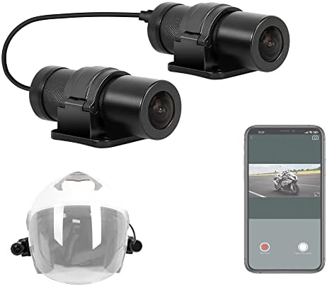 Câmeras de capacete de motocicleta VSYSTO, câmera da câmera frontal e traseira WiFi HD 1080p Visão portátil