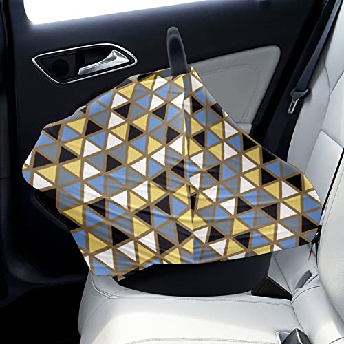 Capas de assento do carro para bebês Triângulo Padrão azul preto Amarelo Branco Cobertura de