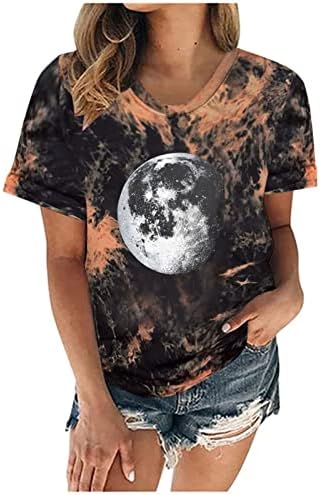 Camiseta gráfica vintage camisetas para mulheres vintage lua astronauta imprimir garotas adolescentes