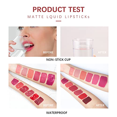 12 Color Lip Gloss Non Stick Cup não desbota Velvet Lipstick Lip Lipstick Lipstick Soft Waterspert During Lip Glaze High Pigmment Lipstick Cosmetics