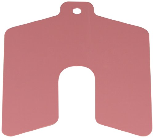 Calço com fenda de PVC, rosa, 0,015 espessura, 3 largura, 3 comprimento, 0,75 Largura do slot