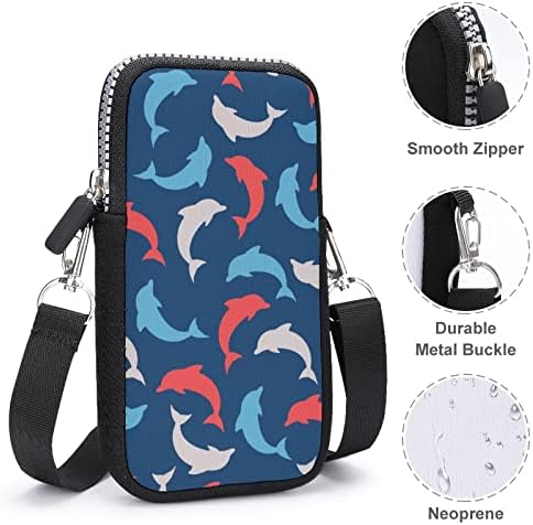 Pumping Dolphin Crossbody Cell Ponet Burse Crossbody Mini Bag Fashion Pouch Carthe com cinta destacável