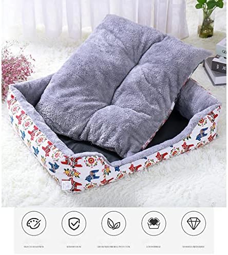 Aquecimento de gato de auto -aquecimento - Cama de gato de cachorro macio e macio com tapete de travesseiro