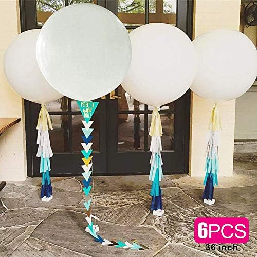 6 PCs 36 polegadas gigantes de látex Balão branco, balões grandes para festas de photo de casamento