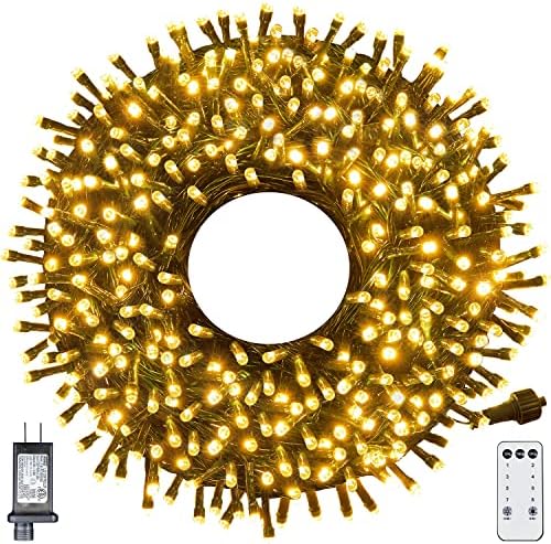 Luzes de Natal ao ar livre de 108 pés 300 luzes de cordas LED com 8 modos e timer remoto, de