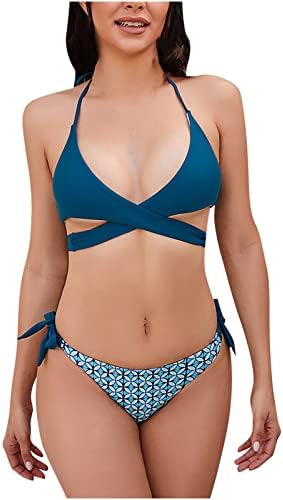 Ruziyoog feminino de 3 peças Bikini Set Swimsuit Wrap Triangle Bikini Bathing Suits With Beach Coverp