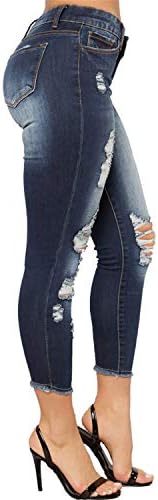 Andongnywell mulheres moda jeans jeans fêmeas de cintura baixa estirada slim sexy calça lápis