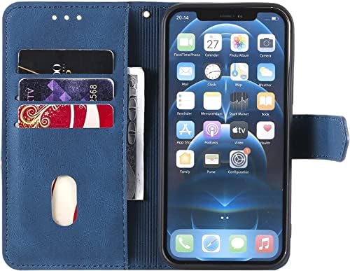 Caso KKFAUS para iPhone 13/13 Mini/13 Pro/13 Pro Max, Caixa de couro Flip Wallet com slot para cartas e funções à prova de choque Casos de telefonia