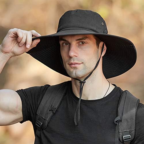 Moda masculino chapéu de sol dobrável Proteção à prova d'água Pescador boné largo birm boonie chapéu para pesca