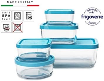 Conjunto de Bormioli Rocco Frogoverre de 5 recipiente de armazenamento de alimentos de vidro transparente 388840-SK5