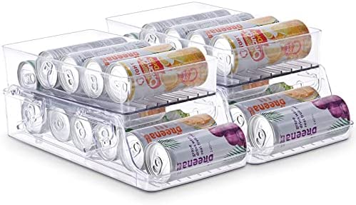 Distribuidor Organizador de Soda Pacote de 2 pacote para geladeira, caixas de organizador de
