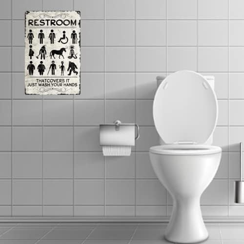 Banco de banheiro estilo antiquado placa de metal engraçada Banho de banheiro