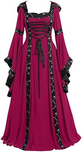 PEQIUT MULHERES DE VESTIDO RENASESCONCENTE PLUS TAMANHO com espartilho, Renaissance medieval Dress Up