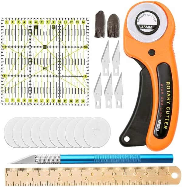 Kit de ferramentas de costura artesanal de couro | Rotário Kit de Cutter Kit de retalhos | Ferramentas
