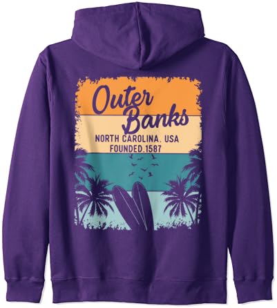 Outer Banks Shirts Homens Mulheres Crianças Obx Carolina do Norte NC Zip Hoodie
