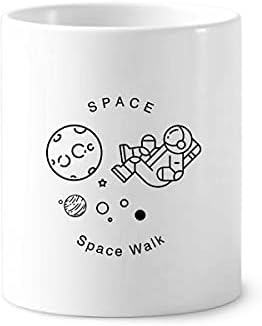 ASTRONAUTS Walk Planet Planeta Espaço de dentes de escova caneta caneca Cerac stand stand copo