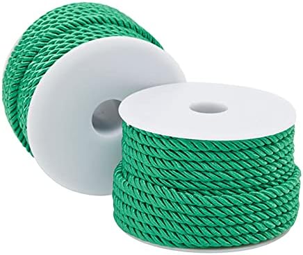 Corda de algodão torcido verde para artesanato de macram, 0,2 de diâmetro