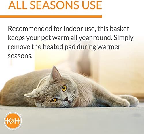 K&H Products Pet Basket Basket Indoor Aquecimento de gato Cama dobrável vermelho 15 x 15 polegadas