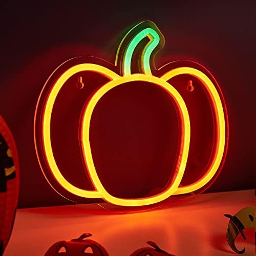 Chi-Buy liderou o sinal de néon de halloween de abóbora de neon, sinais de néon com energia USB Luz noturna,