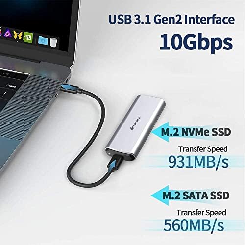 Pacotes M.2 Gabinete SSD e adaptador USB A a C, Ankmax UC31M2 + UA312C, USB 3.1 Gen 2 10 Gbps