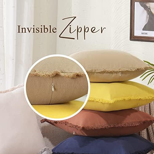Capas de travesseiro Zwjd 24x24 Conjunto de 2 capas de travesseiro de arremesso branco com almofadas de almofada