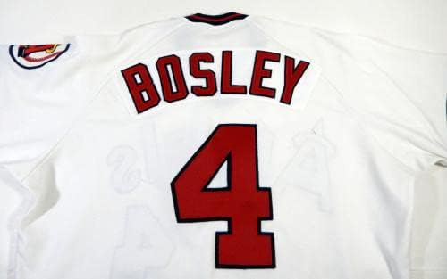 1988 California Angels Thad Bosley 4 Game usou White Jersey 92 - Jogo usou camisas MLB usadas