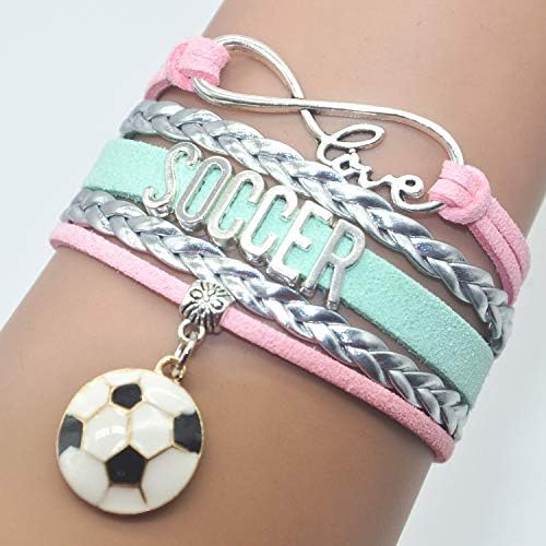 Jóias de pulseira de futebol de Hcchanshi - Infinando amor fofo charme de bola de bola de bracelete