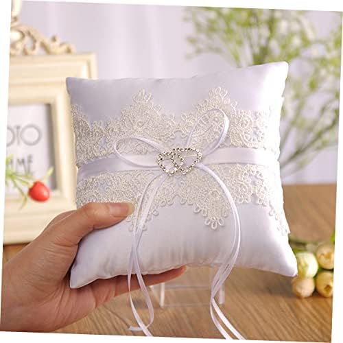 Almofadas brancas de Besportble Proposta Anel de decoração branca Almofadas para o ringue de renda de casamento