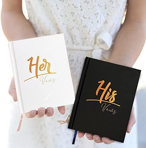 White His & Her Vow Books, Vow Books for Wedding, Vows Reserve os dele e os dela que incluem uma caixa de anel