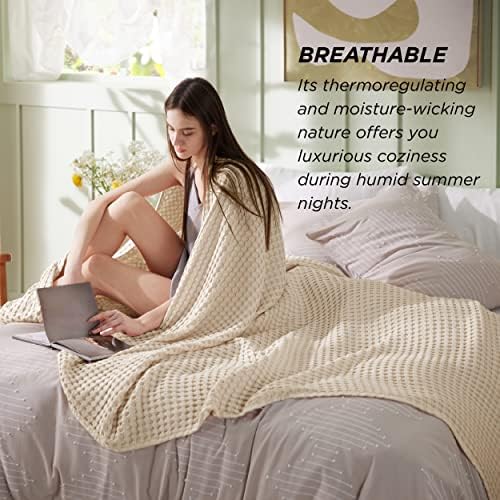 Bedsure Cooling Bambu Waffle Size queen tamanho - Moscerem cobertores cheios e respiráveis ​​para