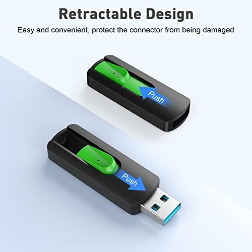 Raoyi 10 pacote de 64 GB USB 3.0 Drrives flash slide Memória retrátil Bolta de pinça de polegar de pinça