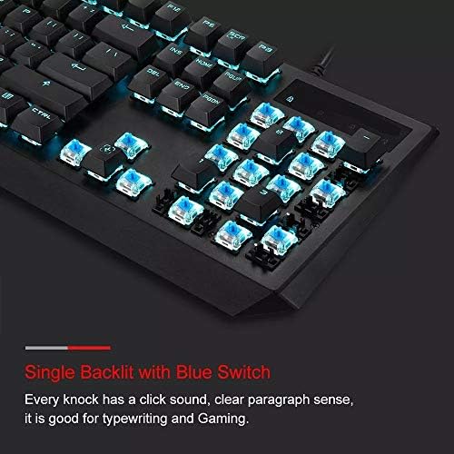 Teclado do teclado do teclado para jogos teerwere, 104 key switch switch gelo azul iluminado