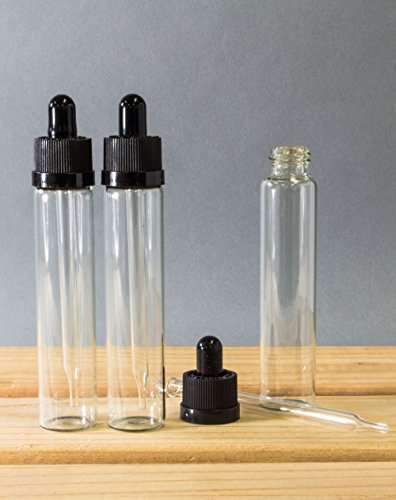 Compra de ciência - garrafa de gotas de vidro transparente de 30 ml com top preto