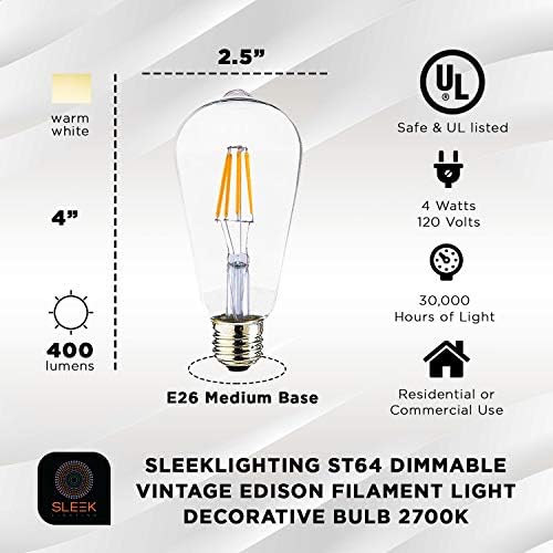 Elegante iluminação ST64 Dimmable vintage Edison LED de uso geral Filamento da gaiola de esquilo doméstico