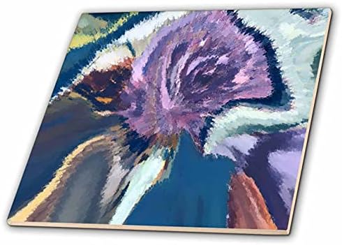 Imagem de 3drose de pintura abstrata cinza e azul roxa lisa - azulejos