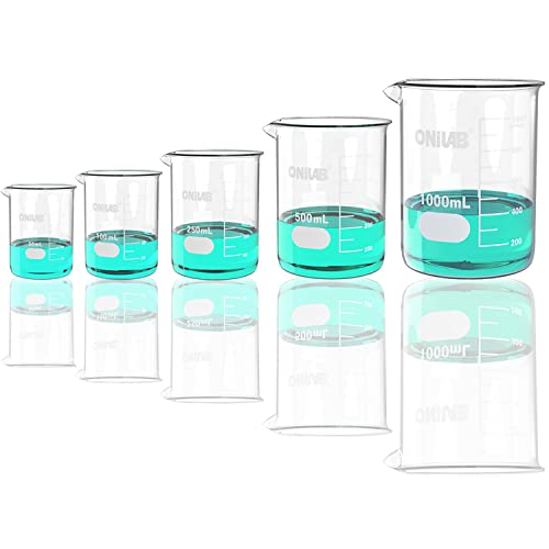 Onilab Glass Measuring Boker Conjunto 50ml 100ml 250ml 3.3 Boro Griffin Formulário baixo Com copo científico