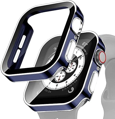 Caso Ankang+Vidro para Apple Watch Serie 8 45mm 41mm 44mm 40mm de tela impermeável Acessórios protetores de protetor