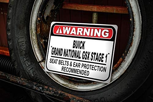 Buick Grand National GSX estágio 1 cinto de segurança Recomendado Sinal rápido, sinal de garagem de metal, decoração de parede, sinal do carro GM - 10x14 polegadas