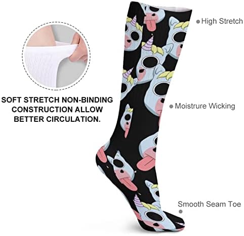 Meias de esportes de vaca unicórnio meias de tubo quente altas para mulheres homens administrando festa casual