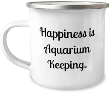 Aquário barato Mantendo presentes, felicidade é manutenção de aquário, caneca de campista de