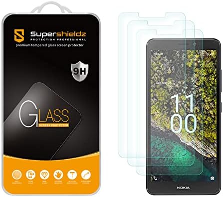 Supershieldz projetado para o protetor de tela de vidro temperado nokia c100, anti -scratch, bolhas sem bolhas
