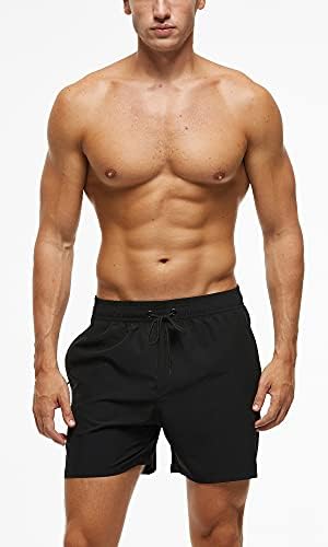 Turncos de natação masculinos da ECGK shorts de praia seca rápida com bolsos de banho para homens