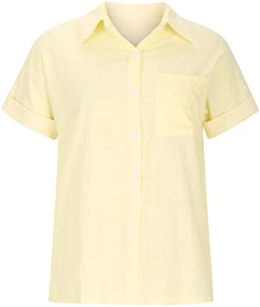 Blusa de camisa de linho de algodão feminina PLATUS CASSO CASUAL TRABALHO DE TRABALHO DE TODOS SOLIDOS Moda sólida