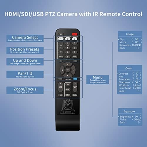 Sistema de câmeras da sala de conferência Tongveo 10x, câmera de conferência HDMI/USB/SDI PTZ 10x Zoom óptico com