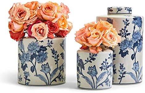 Companhia de dois conjuntos de flores japonesas de 3 potes de chá