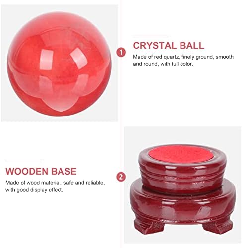 Cabilock Home Decor Red Crystal Gemstone Esfera: Ornamento de Glass Sunament Critrine Cryster SpheR