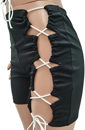 Echoine feminino 2 peças shorts conjuntos de renda para cima com mangas do corpo de corpo