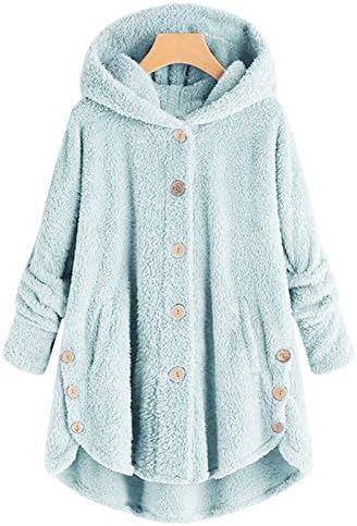 SGASY 2023 Jaqueta de lã de inverno feminina Fuzzy Capuz de casuais casuais Cardigan Sweaters