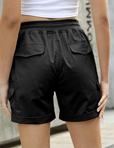 Dqbeng Women's Hight Cargo Shorts Outdoor Camo High Caist Bermuda Shorts com bolsos