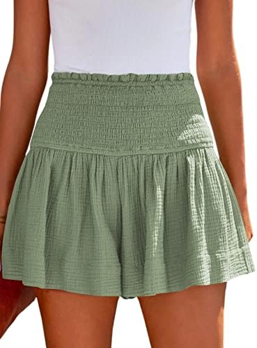 Autometes shorts femininos de algodão casual shorts fofos elásticos de alta cintura alta